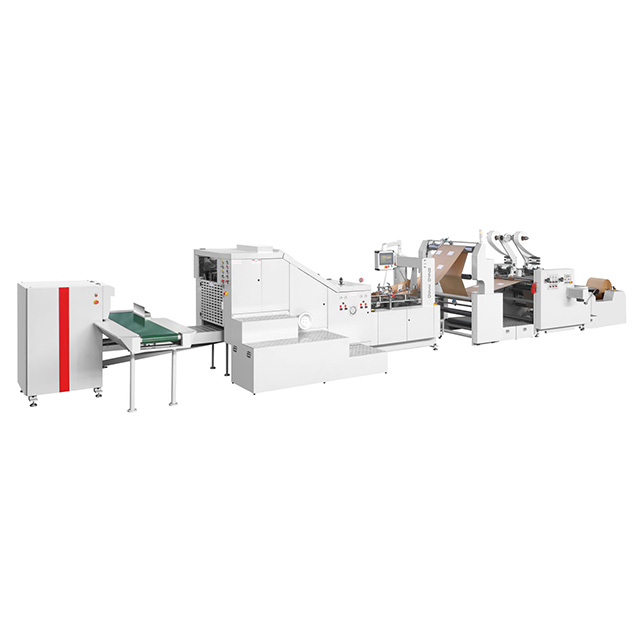 LQ-R330 / 450 (W + D) Автоматическая машина для производства бумажных пакетов с квадратным дном с рулонной подачей (окно + ручка для высечки)